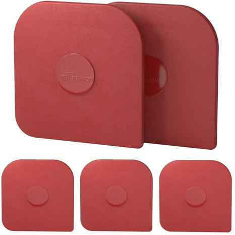 Pan Scraper, 5 Pcs Pot Scraper Plastic, Pot Scraper Non Scratch for Cast Iron, Pot and Pan Cleaning, Sturdy Scraper Kitchen Tool, Red