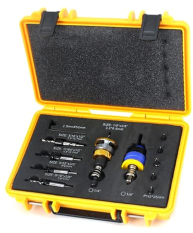 Set di punte da svasatura in acciaio al carbonio, profondità regolabile per realizzare fori accurati nei progetti di mobili, punte coniche da 3,2 a 4,8 mm