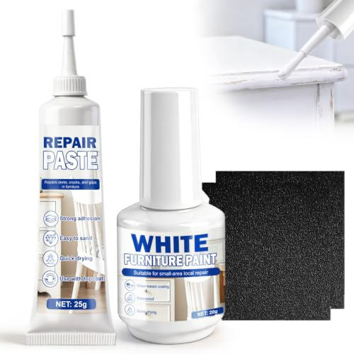Peinture Meuble 20g, Pâte à Bois Blanche 25g, Réparation Meubles Brillants