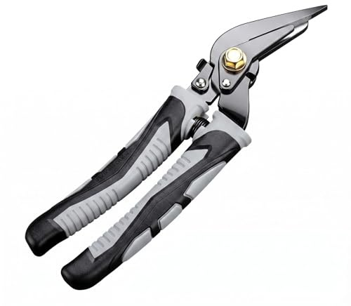 Hellery Heavy Duty Shears Metal Cutter Tin Nippers Industrial Sheet Reinforced Manganese Tool Pressure Plate Suitable for Construction Workshops Home, Mini 9-Inch Steel Strap Shear