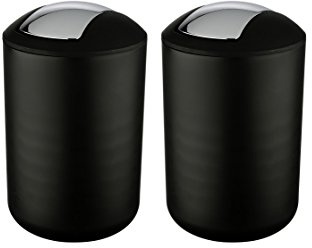 Wenko Mülleimer 2er Set schwarz 31 cm