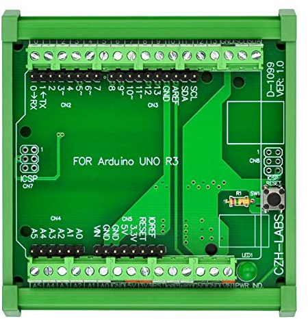 Electronics-Salon Modulo adattatore morsettiera a vite montaggio su guida DIN, per Arduino UNO R3.