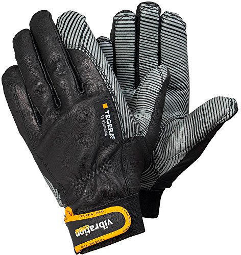 Ejendals Vibrationsdämpfender Tegera 9181 Handschuh, Größe 10, 1 Stück, schwarz/gelb, 9181-10