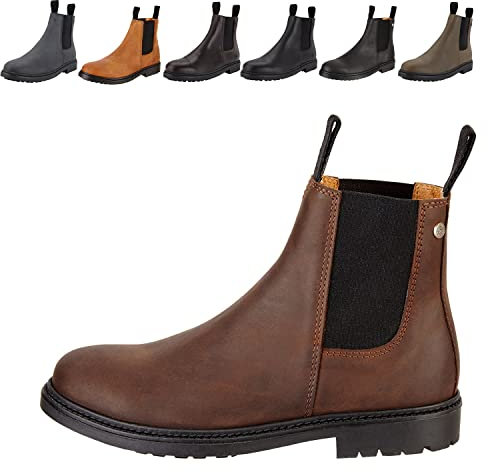 SUEDWIND FOOTWEAR Reitstiefeletten für Damen NEW WORK – Chelsea Boots aus Leder – Reit- & Freizeit-Stiefelette mit Ortholite-Fußbett, Gummisohle & Lederinnenfutter – Braun – Gr. 41