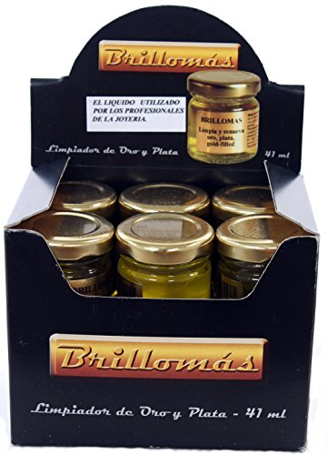 BRILLOMAS - Caja 12 Botes - 41 ml Limpiador Plata y Oro.