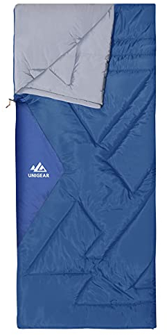 Unigear Camfy Bed 50°F Camping Schlafsack für Erwachsene & Kinder, Deckenschlafsack Outdoor Indoor Wandern Reisen, EN ISO 23537-1 Comfort: 12℃ Limit: 8℃ Extreme: -4℃,Warm & Kompakt