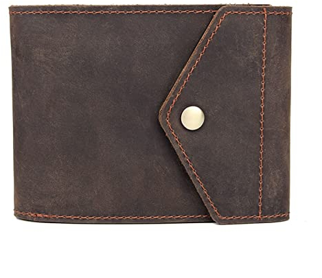 XIXIDIAN Männer Geldbörse Kurze Leder Brieftasche Retro Zweifache Vertikale Brieftasche Multi-Card Brieftasche Geldbörse (Color : B, Size : 12 * 9 * 2CM)