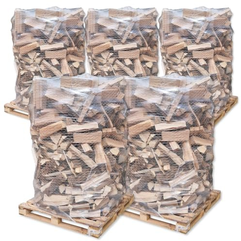 8 m³ / SRM Brennholz Buche 33 cm Scheitlänge PEFC-Zertifiziert Made in Bavaria Premium Kaminholz Scheitholz Kamin Ofenholz Feuerschale Lagerfeuer Buchenholz trocken | 5 Paletten | Energie Kienbacher