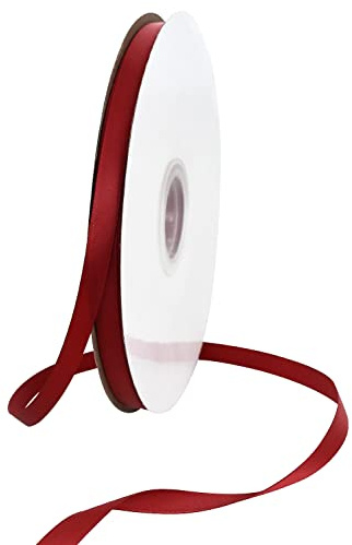 TONIFUL Satin Geschenkband 10mm x 91m,Dunkelrot Geschenkverpackungsband für Geschenkverpackung Weihnachten Geburtstag Hochzeit DIY Dekoration Valentinstag