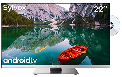SYLVOX 22'' Smart 12 Volt TV Digital Video Disc Combo FHD 1080P Android 11.0, with ARC CEC WiFi Wireless Connection, for Home, RV Camper, and Mobile Use(Limo Series),Black