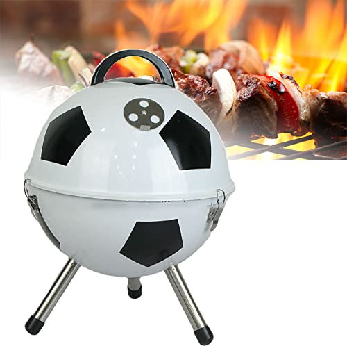 Barbecue Grill Tragbarer Holzkohleofen in Golfform Kugelgrill Runder Holzkohlegrill im Freien Faltbarer Kebabherd BBQ Grill, für Garten Camping Kochen und Grillen im Freien