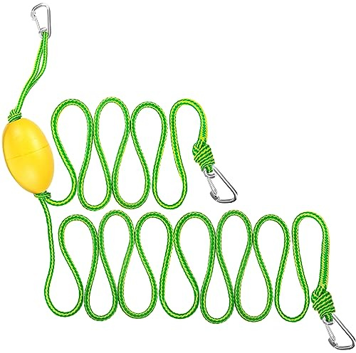 Double Float Tow Rope (6ft &12ft), Heavy-Duty Water Rope for Kayak Tow Line, Boat Anchor, Tubing & Water Activities | Stainless Steel Quick Connector Clip