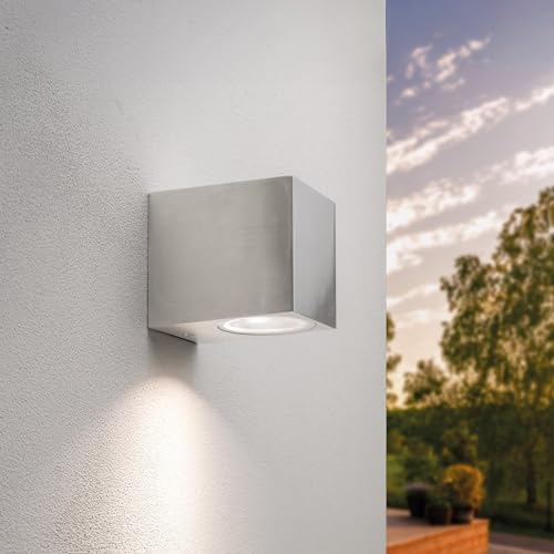 Ledvion - Lampada da Parete LED San Diego, GU10 Up&Down, IP54, Grigia & Quadrata, Lampada Esterna, Illuminazione Esterna