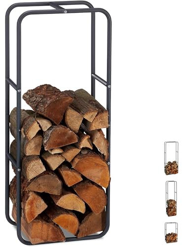 XLTEAM Brennholzregal, Kaminholz-Lagerregal, Metall-Brennholz-Holzregal-Ständerhalter, Holzscheite-Stapelhilfe Aus Stahl, Für Holzlagerung, Innen- Und Außenbereich