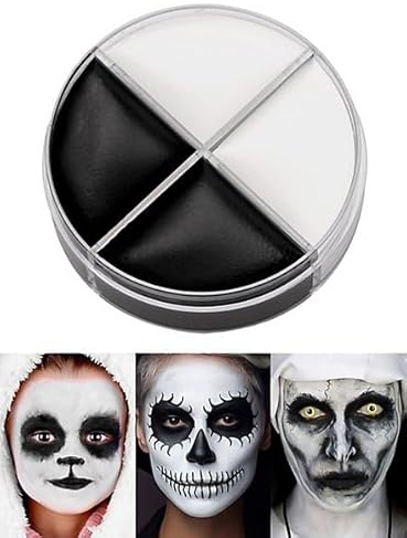 Professionelle Theater-Schminke Creme Make-up schwarz-weiß 15 ml Dose - 2 Farben - Halloween Karneval Motto-Party