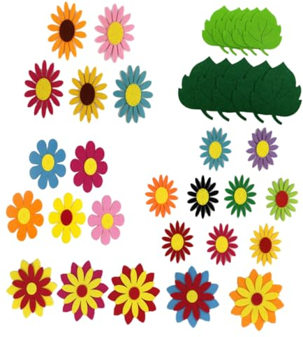 3d-filzstoffaufkleber 150 Stück Blumen und Blätter für Selbstgemacht