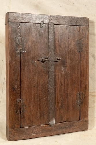 Biscottini Puerta Interior Ventana 44,5 x 6,5 x 58,5 cm – Puerta de Madera – Puertas de Interior y Exterior – Decoración casa