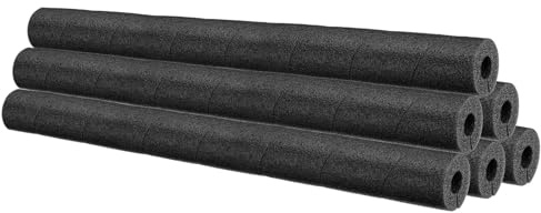 PATIKIL Pipe Insulation Foam Tube, 6Pcs 25 Lx1 IDx0.75 T No Adhesive Pole Wrap Pipe Cover Pool Noodles Multi-Purpose Soft Foam Tubing for Handle Outdoor Swimming Pool, Water Pipes, Black