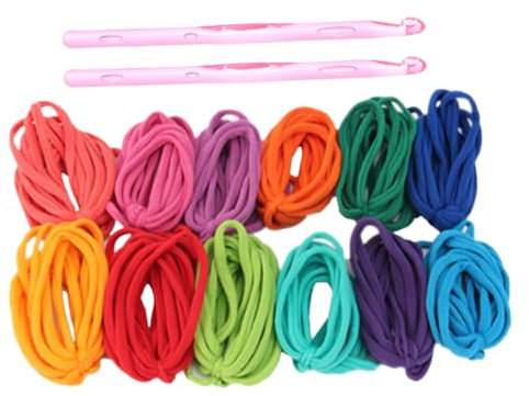 NUOBESTY Kit de Tissage Élastique 1 Set, Boucles en Polyester et Plastique, Recharge pour Projets DIY et Loisirs Créatifs