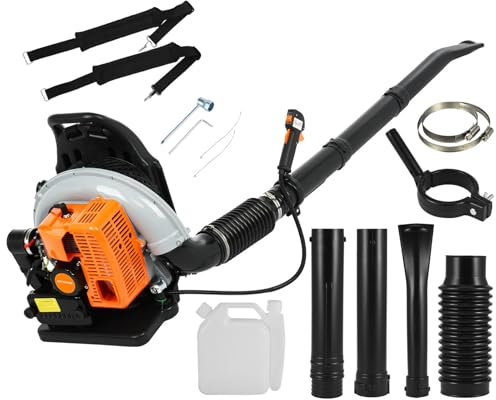 Gas Backpack Leaf Blower - 63CC 665CFM 2-Stroke Gas Powered Leaf Blower, Ergonomic Snow Blower Dust Blower for Outdoor Urban Road Cleaning Sweeping Fallen Leaves