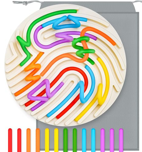 NiToy Silicone Sensory Busy Board, Montessori Travel Fidget Toy