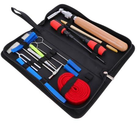 Mikinona 16 Stück Klavierstimmset mit Koffer Professionelles Stimmwerkzeug für Klavier für Klangqualität und Temperament