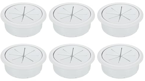 sourcing map 6 Pcs Desk Grommet, 1.97 inch 50mm Desk Cable Hole Cover, Desk Wire Hole Insert for Home Office Table Cabinet Cord Organizer, Gray