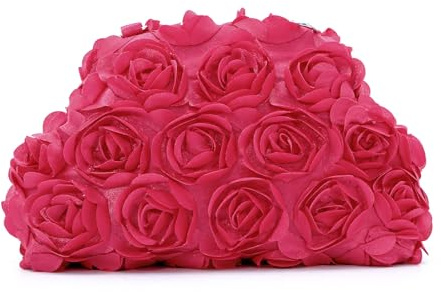 Freiesoldaten Fiore Borsa da Sera Frizione Floreale Borsa in Raso con Cinturino Staccabile per Festa di Diserbo Prom