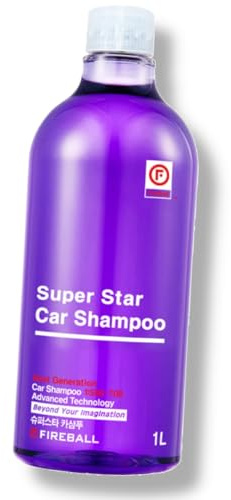 Fireball Super Star Car Shampoo Lila - Autoshampoo mit Traubenduft - pH-neutrales Autoshampoo | Stark Schäumendes Shampoo - Autoreiniger hochkonzentriert sehr ergiebig 1L