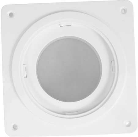 Dryer Vent Hose Connector Kit 4 Inch Plastic Wall Plate | Seal Ring and Four Screws Included, White Finish, Quick Connect Wall Duct Fitting