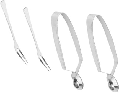 ROMISBABA 4 piezas Utensilios para Caracoles de Acero Inoxidable Pinzas y Tenedores Ergonómicos para Diseño Antideslizante y Seguro para Servir Escargots y Reuniones