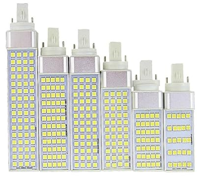JrEam Bombilla LED de maíz PL, Foco, G23, G24, E27, 5 W, 7 W, 9 W, 11 W, 13 W, 15 W, 85 V-265 V/CA, con Enchufe Horizontal(White,G23 13W)