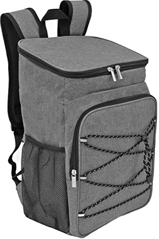 Bewinner Mochila Enfriadora para Acampar, Bolsa Térmica Suave a Prueba de Fugas con Portavasos, Mochila Portátil para Almuerzo con Cofre de Hielo para Viajes, Playa, Picnics, Bebidas y Alimentos