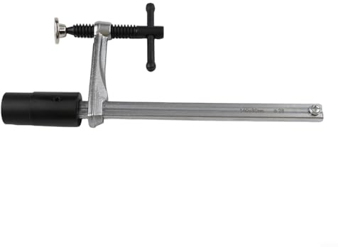 Tendeur vertical à serrage rapide pour établis avec trou de 16/28 mm de diamètre, pince de maintien en métal avec poignée ergonomique, envergure maximale 160 mm pour tables de menuiserie et de soudage