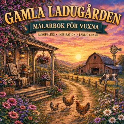 Gamla Lantliga Hem Målarbok för Vuxna: 40 avkopplande motiv med charmiga stugor, bondgårdar, blomsterträdgårdar och lantliga landskap för stresslindring och mindfulness
