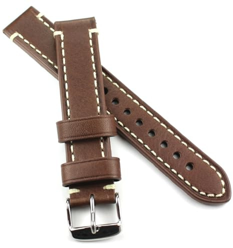 Lederband 18 mm Band Catalonia Fliegeruhren Retro Look Uhrband braun