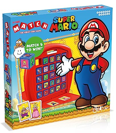 Top Trumps Super Mario Match The Crazy Cube Game, Play with 15 of your favourite characters including Mario, Luigi and Princess Peach, travel board game, gift and toy for Boys and Girls Aged 4 plus