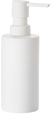 Zone Denmark Solo Seifenspender, Flüssigseifenspender, Badaccessoires, Porzellan mit Soft Touch-Beschichtung, 6x15,5 cm, 0,3 Liter, Weiß