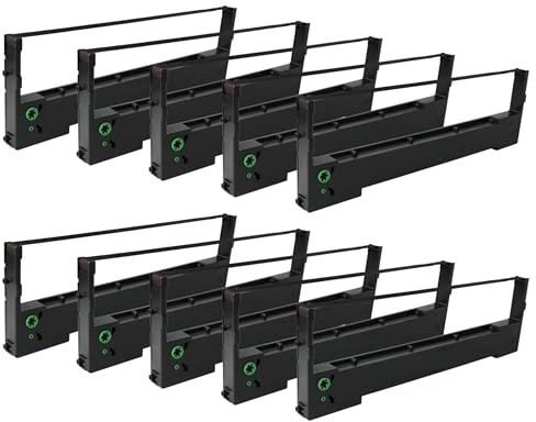 vhbw 10x Farbband Nylonband Tintenband kompatibel mit Nadeldrucker Tally Genicom LA 550N, MT130, MT150, T 2040, T 2140, T 2145, T 2150 Ersatz für Tally 052220.