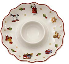 Villeroy & Boch , Toy's Delight Huevera Rojo y Blanco, Apto Para Microondas, Navidad, Decoración, Vajilla, Premium Porcelain