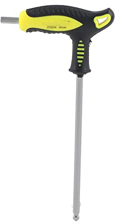 Hyuduo Sechskantschlüssel, kugelförmiger Kopf, T-Form, langer Griff, Sechskant-Schraubendreher, Reparaturschlüssel, Handwerkzeug, für die Automobilindustrie (4 mm)