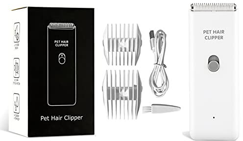 Tileon Dog Clippers,Quiet Washable USB Rechargeable Cordless Dog Grooming Kit,Electric Pets Hair Trimmers Shaver Shears for Dogs and Cats White