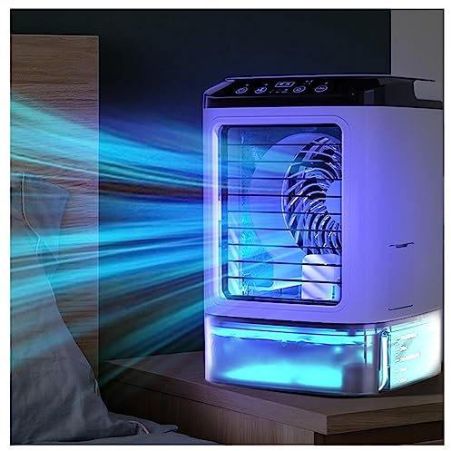VVLXRIC Mini Air Cooler 3 velocità Maniglia Portatile Mini Condizionatore Luce Notturna Colorata Muto Rinfrescatore D Aria Ad Acqua per Il Desktop Dell'Ufficio della Camera da Letto di Casa