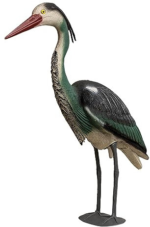 mysmartbuy.com Life-Sized Decoy Heron – Weatherproof Wildlife Friendly Realistic Bird Scaring Humane Deterrent Device with Ground Spike for Outdoor Garden Pond Area - Measures H71 x W16.1 x D22cm