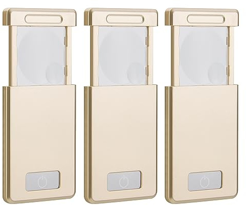 BIGMONAT Ultraleichte LED-Lupe, 3X 5X Taschenbeleuchtungslupe, hochauflösende und leistungsstarke ältere Leselupe. (3-Packungen)