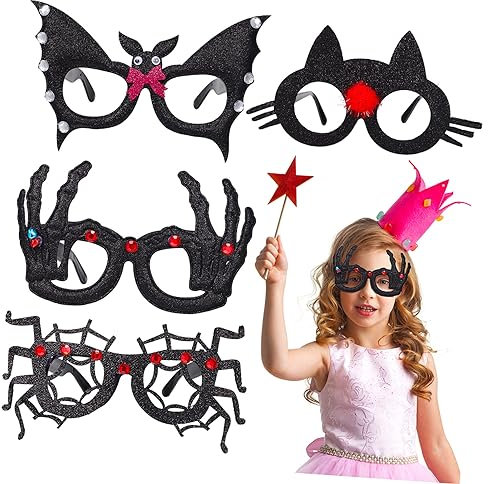 Kisangel 4stücke Halloween-brillengestelle Lustig Partys Cosplay-accessoires Requisiten Für Fotos Dekoration Für Erwachsene Und Teenager