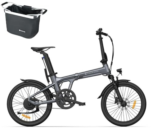 A Dece Oasis ADO E-Bike Air 20S E-Fahrrad Faltbar, klapprad Riemenantrieb,Citybike, 1 Gang, Hintermotor, 250W, 25KM/H,ebike Damen/Herren,StVZO.Grau (Grau)