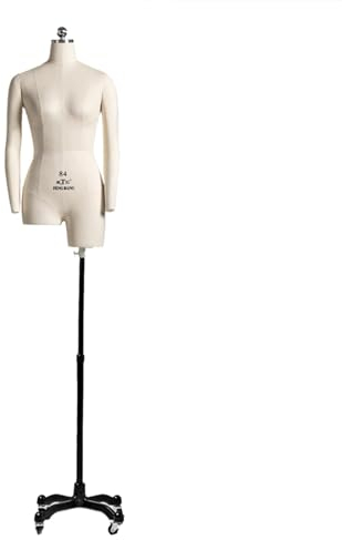 JLXJYS Schneiderpuppe Nähen Weiblich Schaufensterpuppe Torso mit Armen, Erwachsene Schneiderpuppe Schaufensterpuppe, Höhenverstellbar Schneiderpuppe (Size : XL 86)