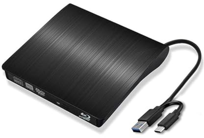 JOYIN-BURN External 6X Blu-ray DVD Writer USB 3.0 USB C 3D Blu-ray Player Drive CD DVD Burner for iMac MacBook Laptop PC Windows 11/10/8/7, Linux, Mac OS