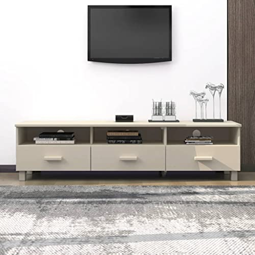 TJROO TV-Möbel mit Schubladen, Honigbraun, 158 x 40 x 40 cm, aus massivem Kiefernholz und MDF-Möbel, Fernsehmöbel, Wohnzimmer, Schrank, TV-Konsole, TV-Schrank, mit Schubladen, Kommode aus Holz